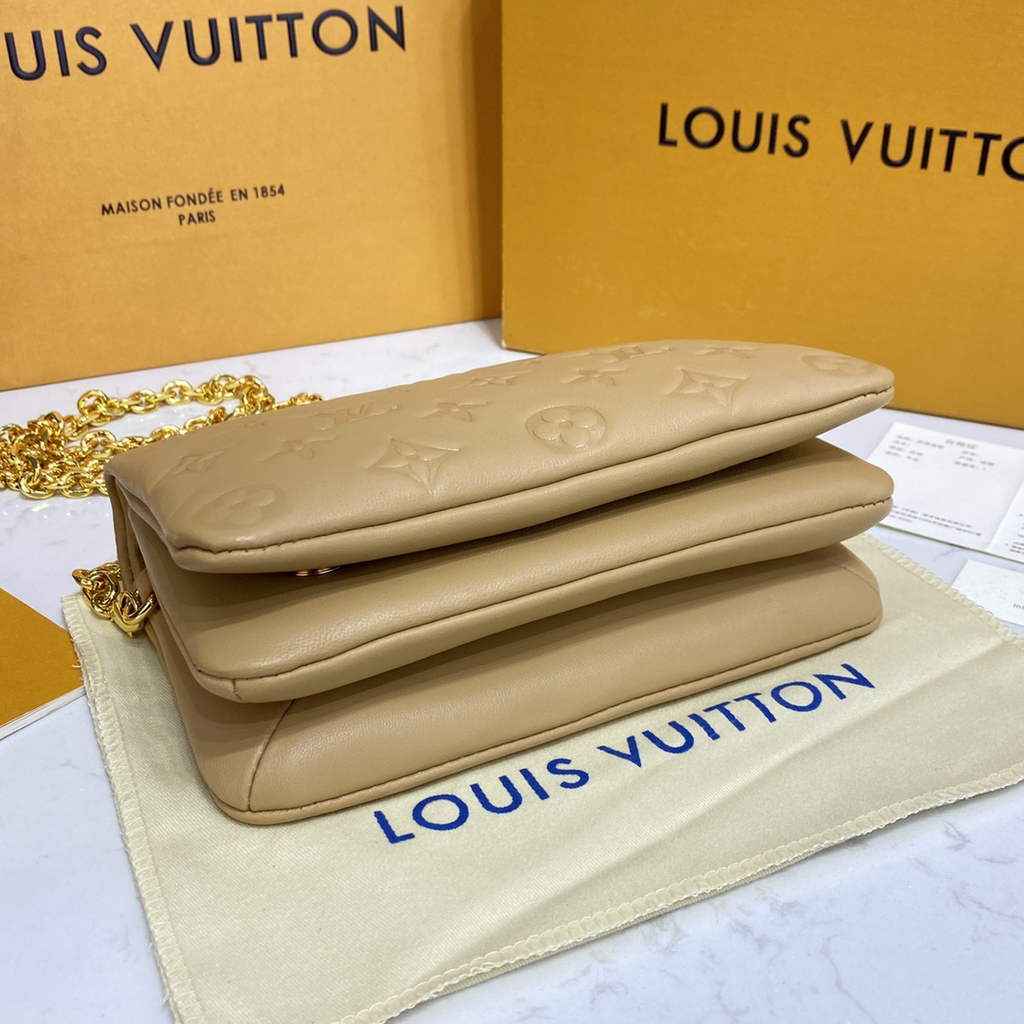 Louis Vuitton M80818 Pochette Coussin Bag Calfskin M80742 Dark Beige