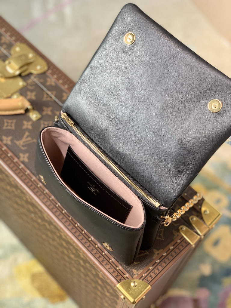 Louis Vuitton M82116 Pochette Coussin Handbag Calfskin Leather Black - Default Title - View 8