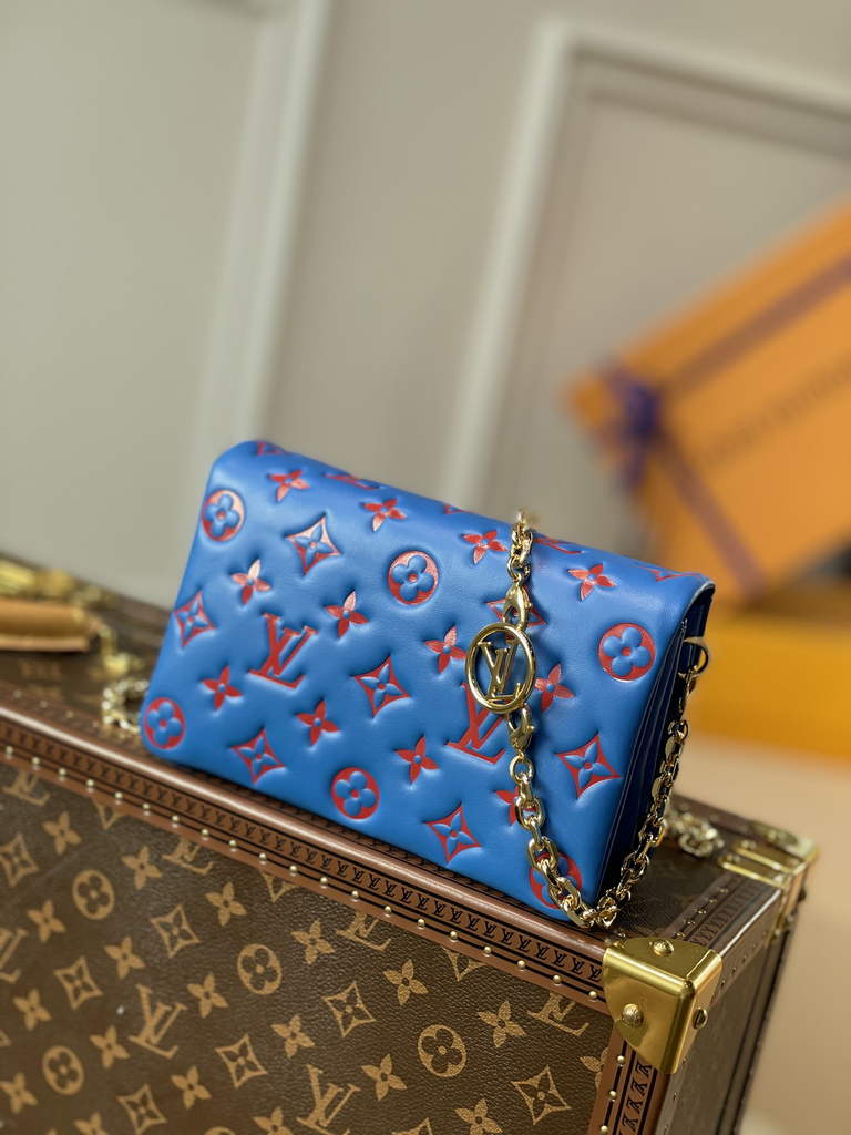 Louis Vuitton M80743 Pochette Coussin Handbag Calfskin M80742 Dark Blue - Default Title - View 1