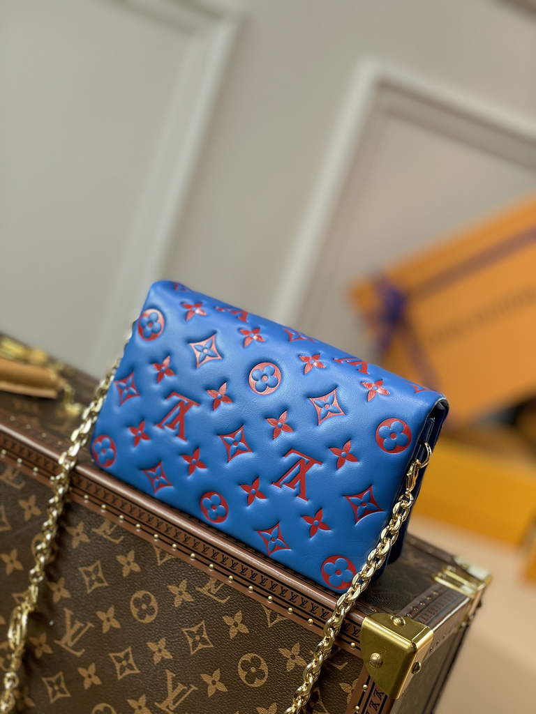 Louis Vuitton M80743 Pochette Coussin Handbag Calfskin M80742 Dark Blue - Default Title - View 2