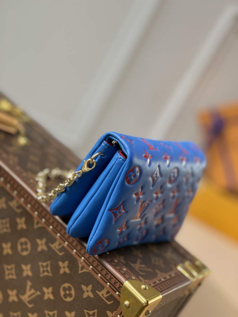 Louis Vuitton M80743 Pochette Coussin Handbag Calfskin M80742 Dark Blue - Default Title - View 3
