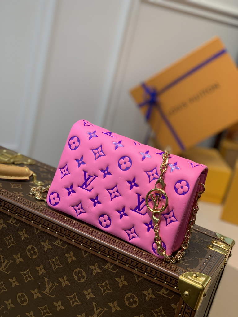 Louis Vuitton M80745 Pochette Coussin Handbag Calfskin M80742 Pink - Default Title - View 1