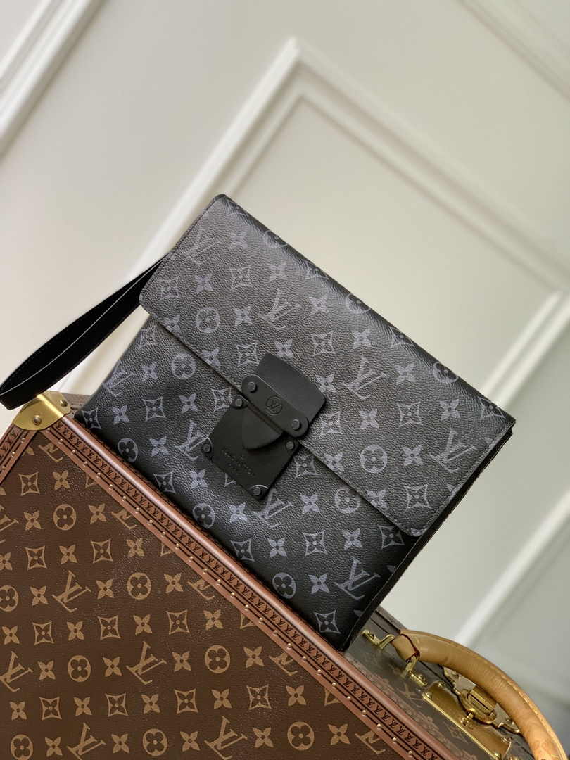 Louis Vuitton M82598 Pochette S-Lock Monogram Eclipse - Default Title - View 1