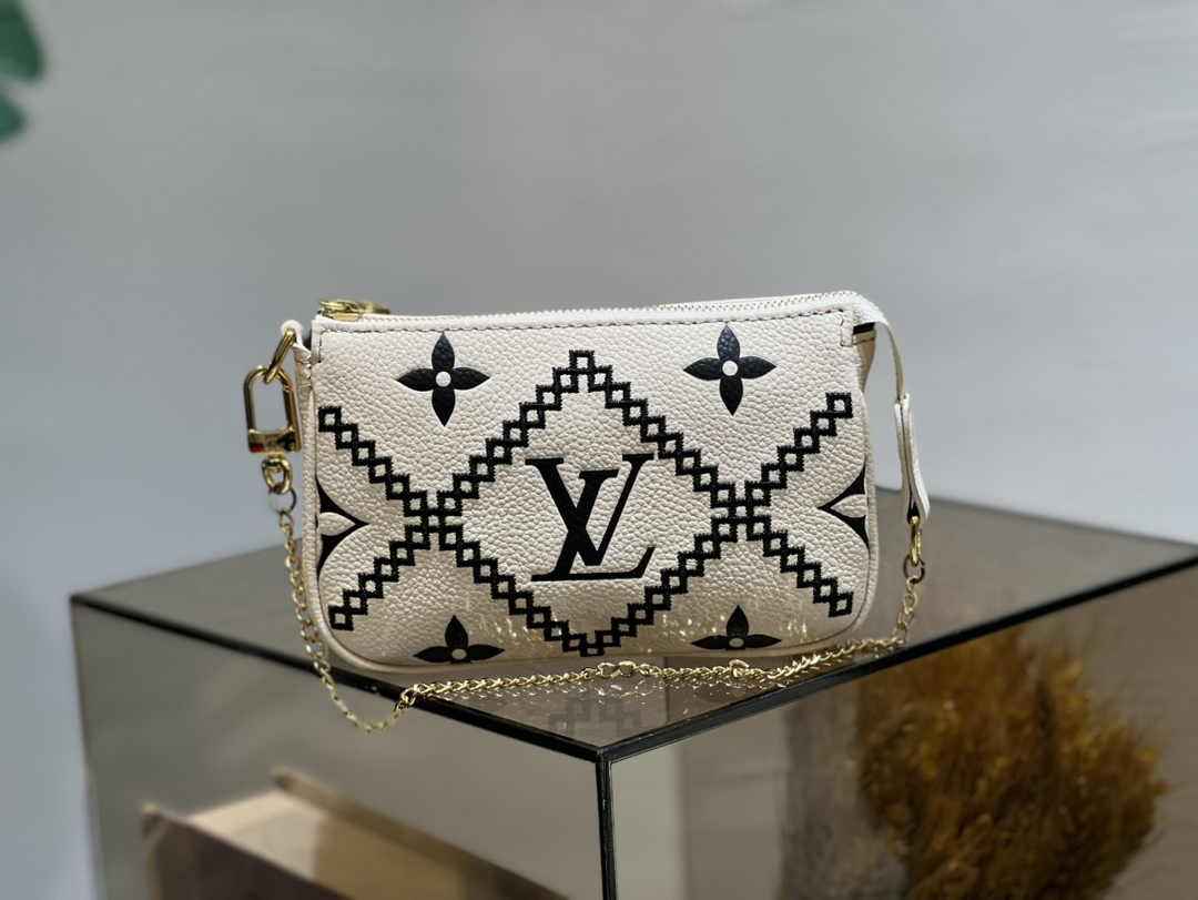 Louis Vuitton Mini Pochette Accessoires M81140 White Leather - Default Title - View 1
