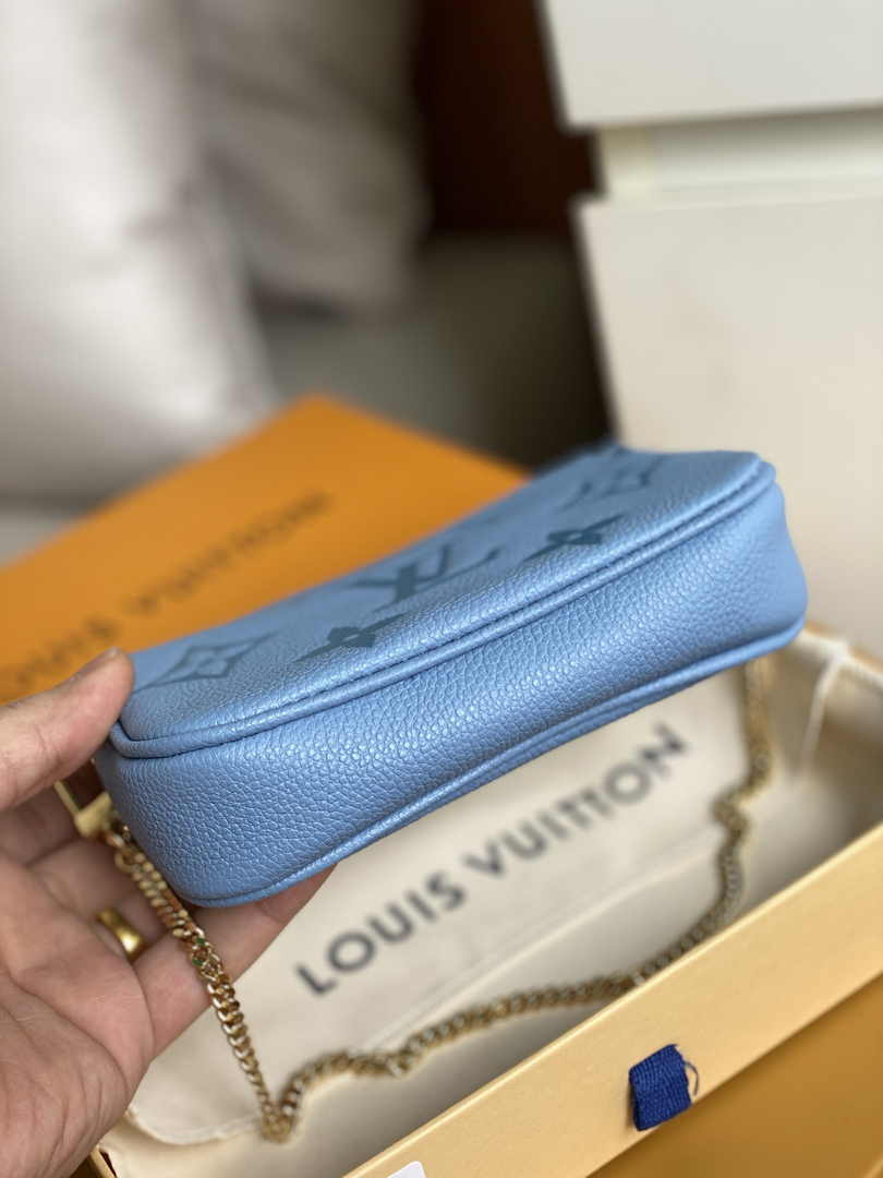 Louis Vuitton Mini Pochette Accessoires M80732 Blue Leather - Default Title - View 5
