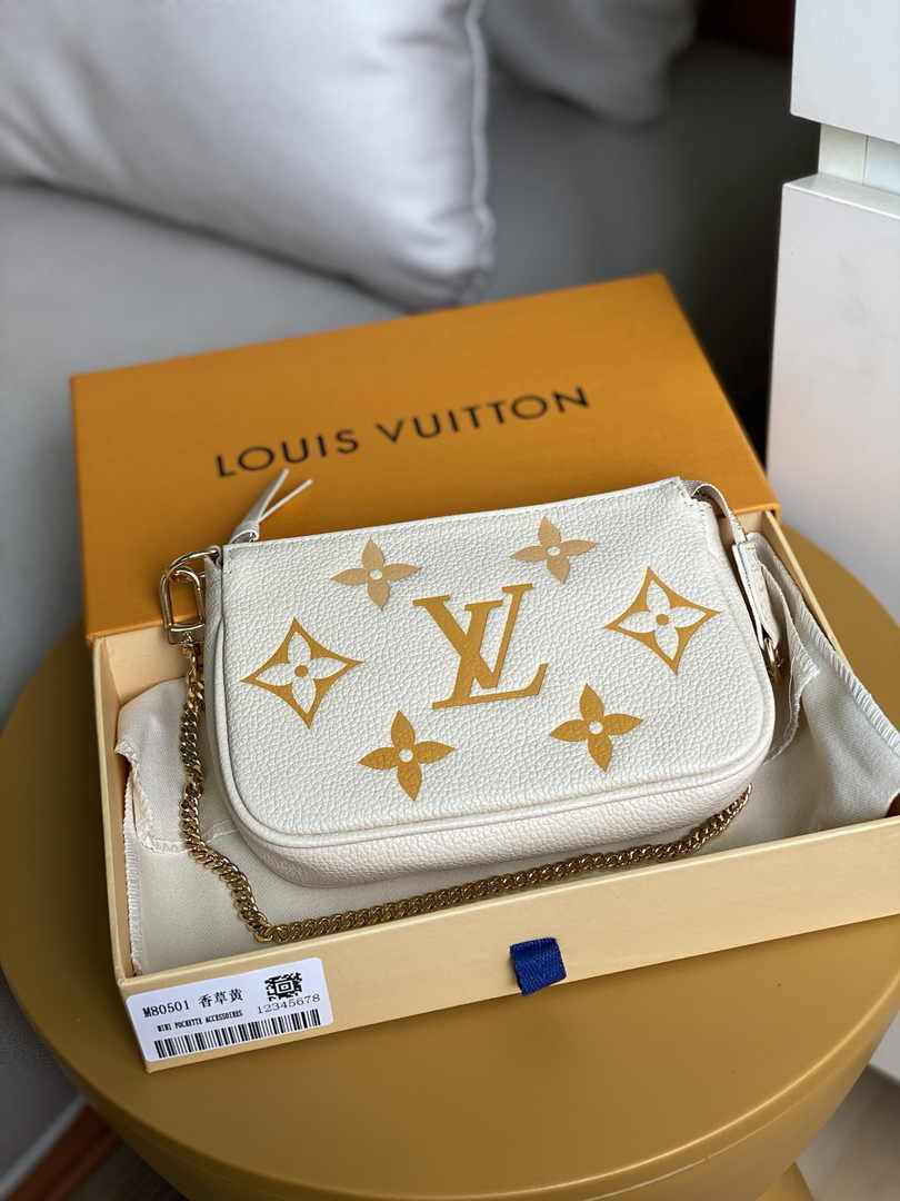 Louis Vuitton Mini Pochette Accessoires M80732 Beige Leather - Default Title - View 2