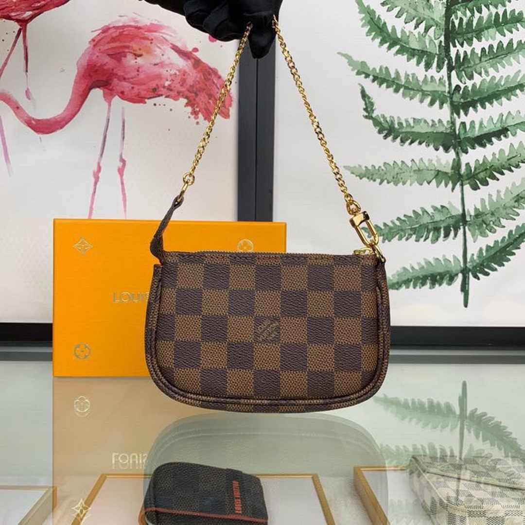 Louis Vuitton Mini Pochette Accessoires N58009 Damier Ebene canvas - Default Title - View 1