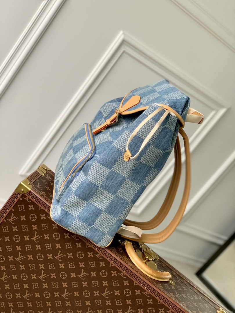 Louis Vuitton Montsouris Backpack N40708 Blue Damier Denim