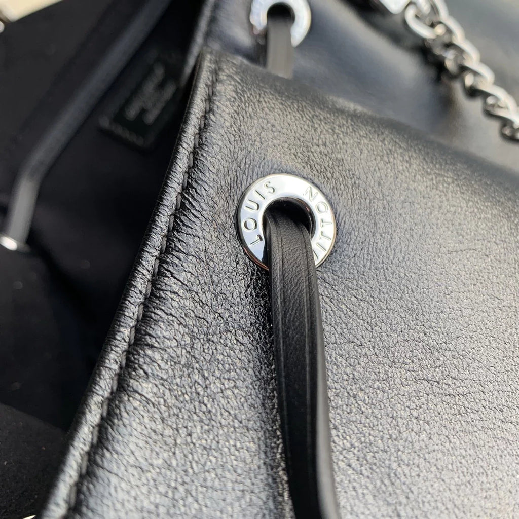 Louis Vuitton Montsouris Vibe PM Bag, M12587 Black Lambskin leather