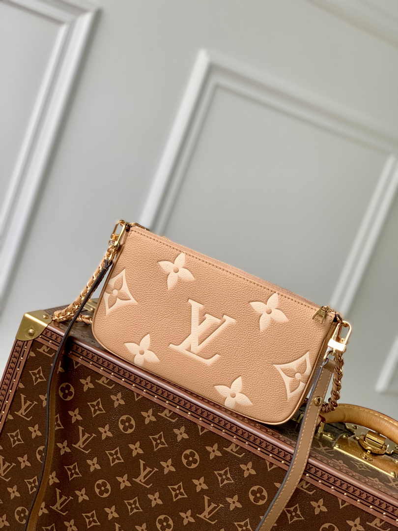 Louis Vuitton Multi Pochette M80399 Tan Monogram Leather - Default Title - View 2