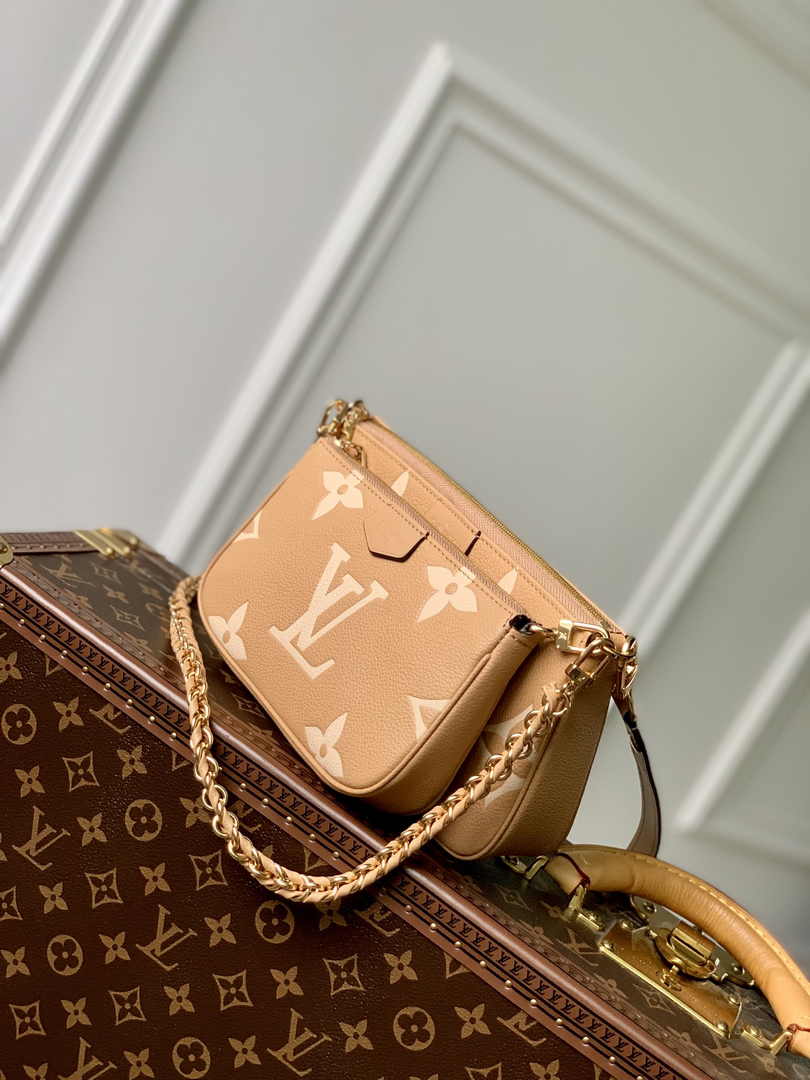Louis Vuitton Multi Pochette M80399 Tan Monogram Leather - Default Title - View 3