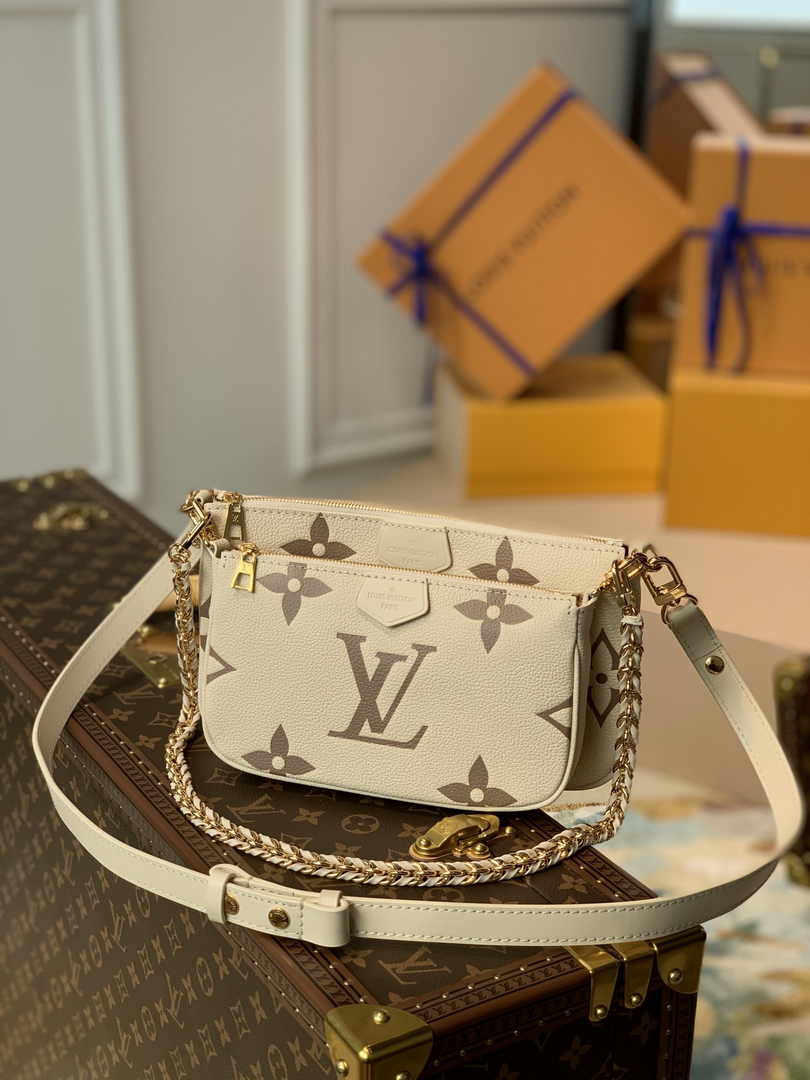Louis Vuitton Multi Pochette M80399 Beige Monogram Leather - Default Title - View 1