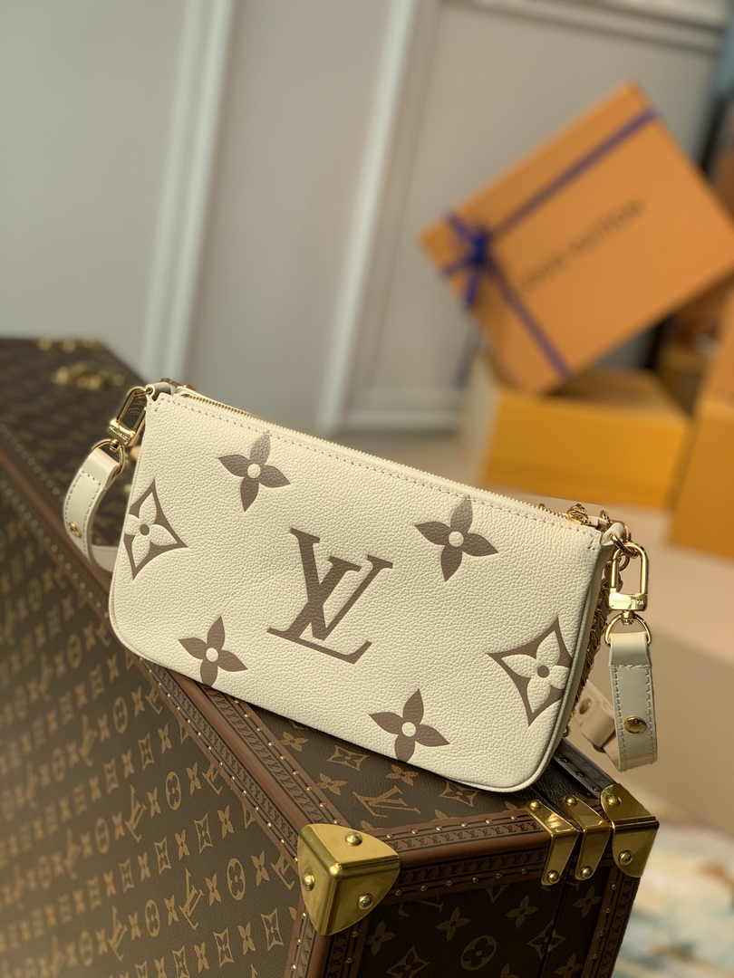 Louis Vuitton Multi Pochette M80399 Beige Monogram Leather