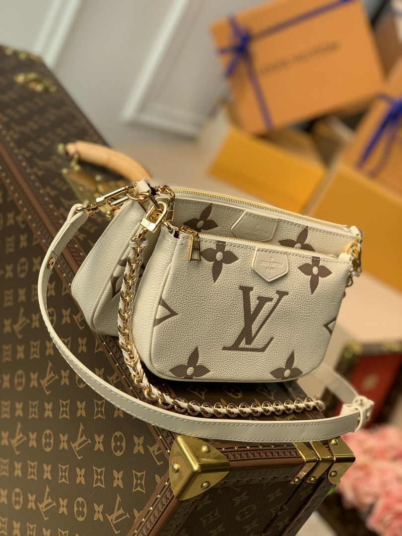 Louis Vuitton Multi Pochette M80399 Beige Monogram Leather - Default Title - View 3