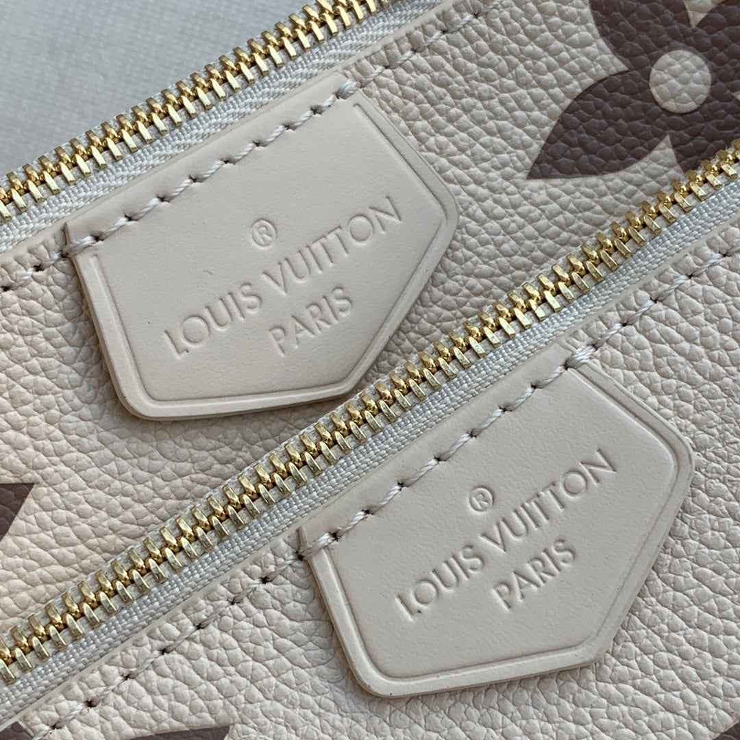 Louis Vuitton Multi Pochette M80399 Beige Monogram Leather