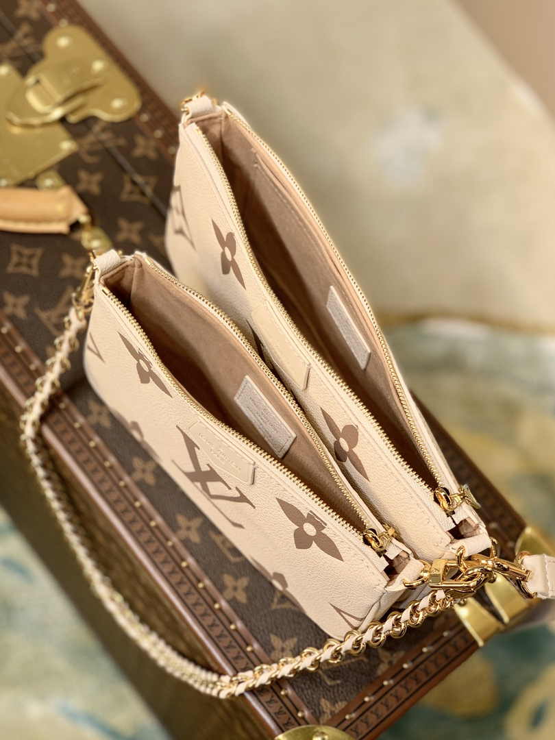 Louis Vuitton Multi Pochette M80399 Beige Monogram Leather - Default Title - View 8