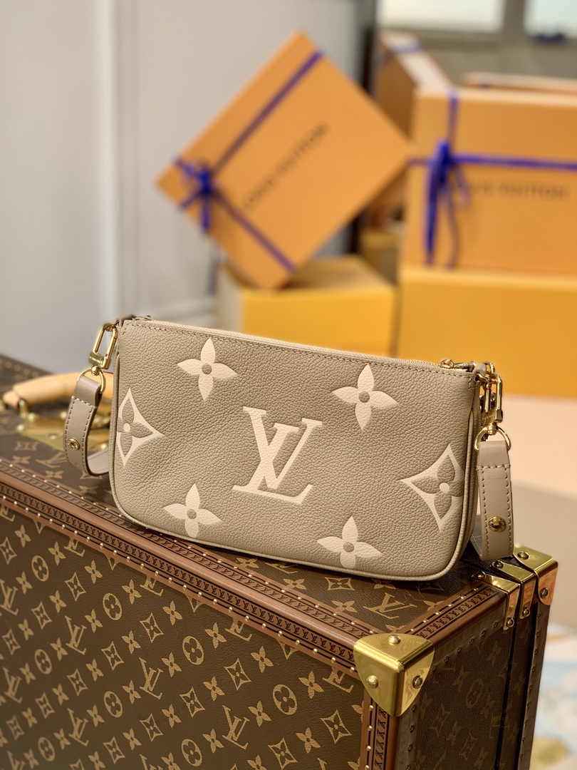 Louis Vuitton Multi Pochette M80399 Gray Monogram Leather