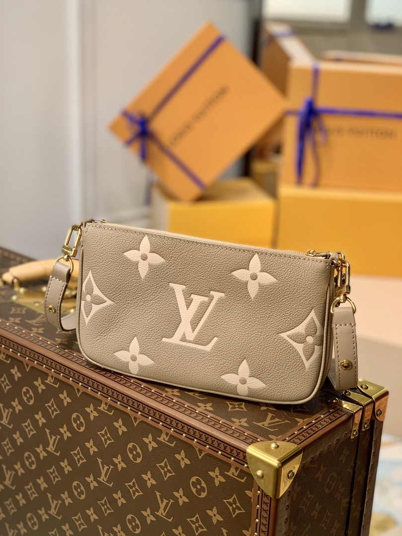 Louis Vuitton Multi Pochette M80399 Gray Monogram Leather - Default Title - View 2