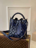 Louis Vuitton Muria Bucket Bag M59554 - Blue Leather Handbag