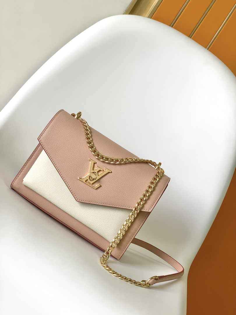 Louis Vuitton Mylockme Chain Bag M51418 Pink Beige Leather - Default Title - View 1