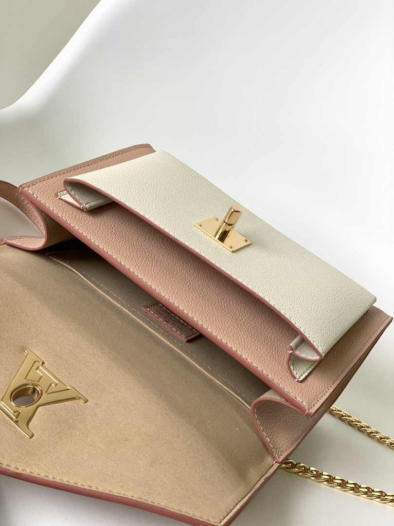 Louis Vuitton Mylockme Chain Bag M51418 Pink Beige Leather - Default Title - View 8