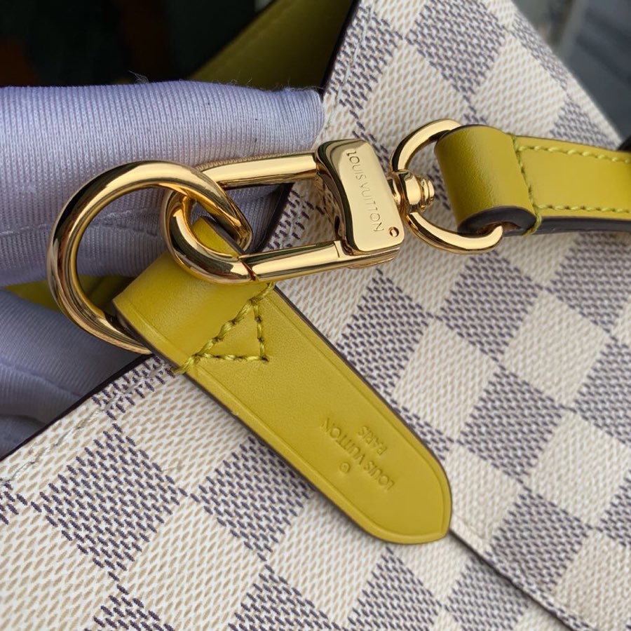 Louis Vuitton N40151 NéoNoé MM Bucket Bag Damier Azur Canvas - 26 x 26 x 17.5 cm / Damier Azur Canvas Yellow - View 5