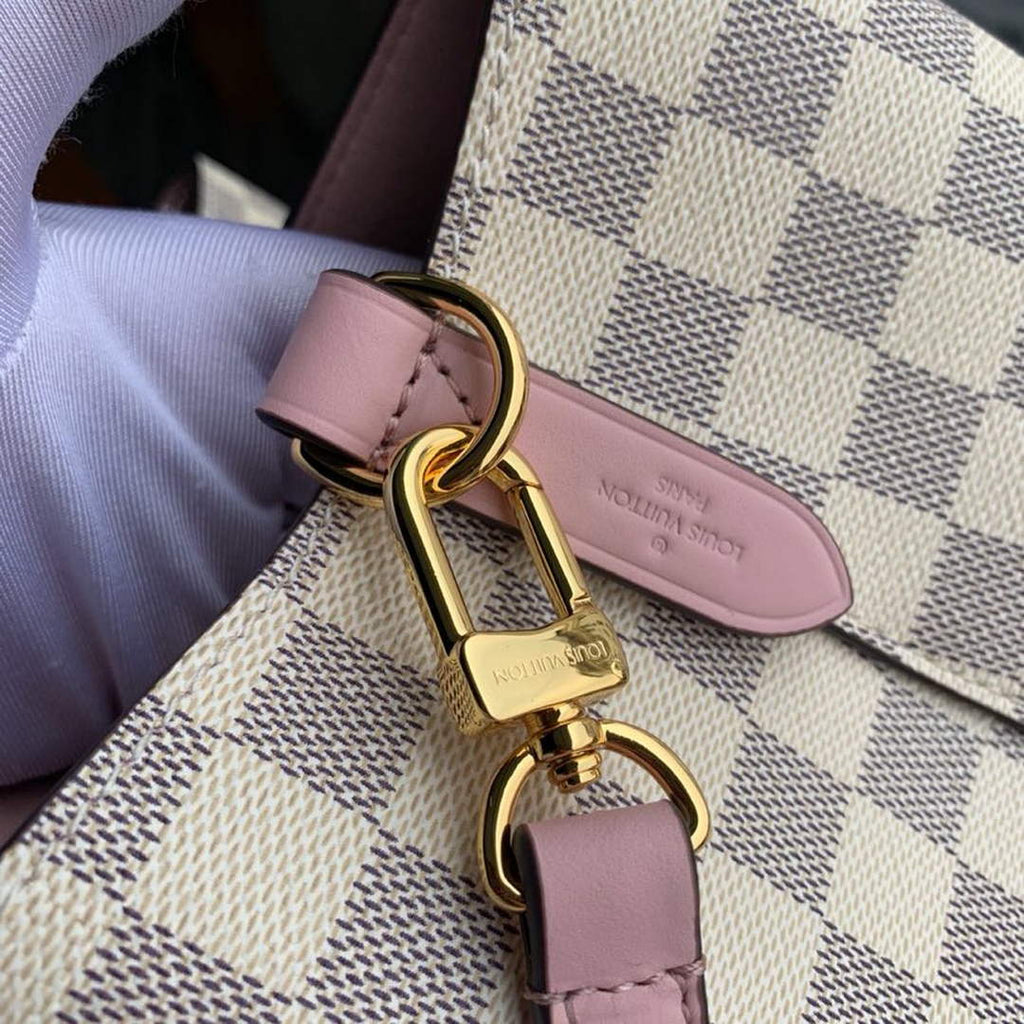 Louis Vuitton N40152 NéoNoé MM Bucket Bag Damier Azur Canvas - 26 x 26 x 17.5 cm / Damier Azur Canvas Pink - View 5