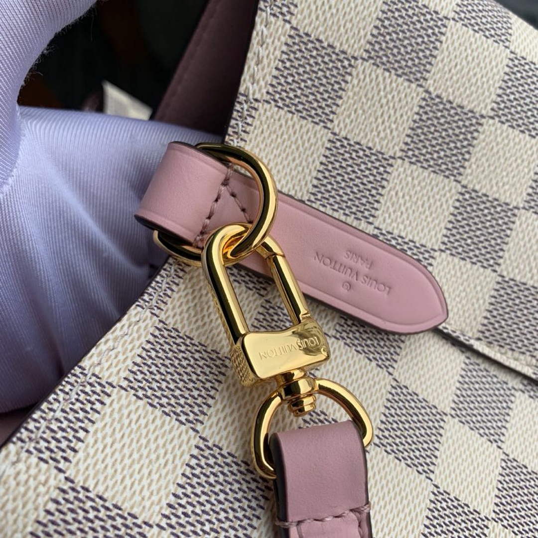 Louis Vuitton N40152 NéoNoé MM Bucket Bag Damier Azur Canvas - 26 x 26 x 17.5 cm / Damier Azur Canvas Pink - View 5