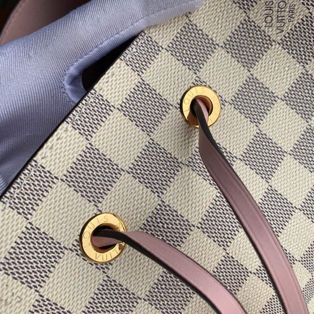 Louis Vuitton N40152 NéoNoé MM Bucket Bag Damier Azur Canvas - 26 x 26 x 17.5 cm / Damier Azur Canvas Pink - View 6