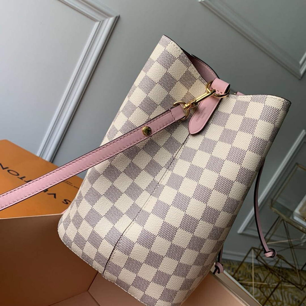 Louis Vuitton N40152 NéoNoé MM Bucket Bag Damier Azur Canvas - 26 x 26 x 17.5 cm / Damier Azur Canvas Pink - View 9