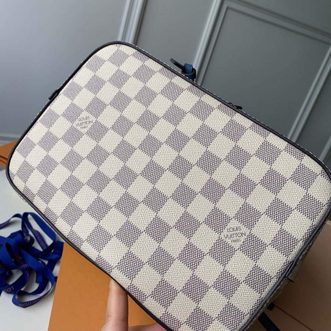Louis Vuitton N40153 NéoNoé MM Bucket Bag Damier Azur Canvas - 26 x 26 x 17.5 cm / Damier Azur Canvas Blue - View 6