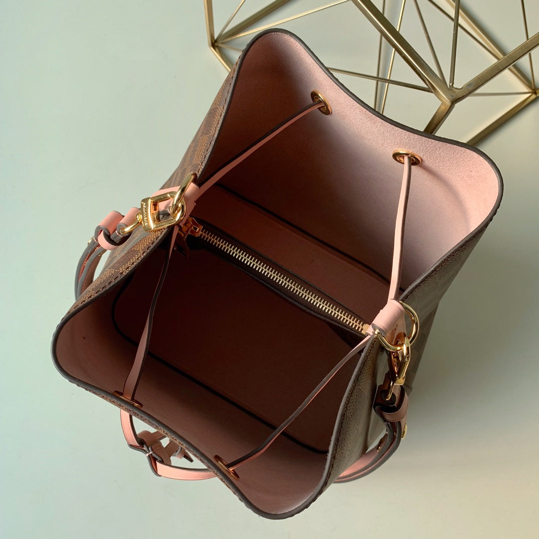 Louis Vuitton N40198 NéoNoé MM Bucket Bag Damier Ebène canvas - 26 x 26 x 17.5 cm / Damier Ebène canvas Pink - View 9