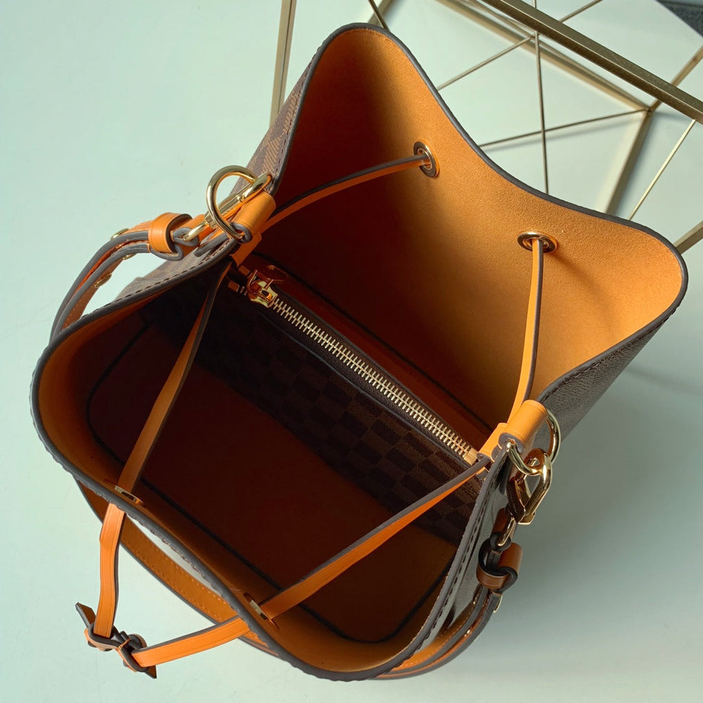 Louis Vuitton N40213 NéoNoé MM Bucket Bag Damier Ebène canvas - 26 x 26 x 17.5 cm / Damier Ebène canvas Yellow - View 8