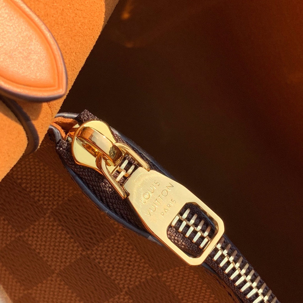 Louis Vuitton N40213 NéoNoé MM Bucket Bag Damier Ebène canvas - 26 x 26 x 17.5 cm / Damier Ebène canvas Yellow - View 9