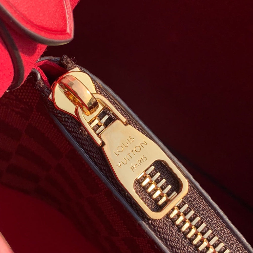 Louis Vuitton N40214 NéoNoé MM Bucket Bag Damier Ebène canvas - 26 x 26 x 17.5 cm / Damier Ebène canvas Red - View 5
