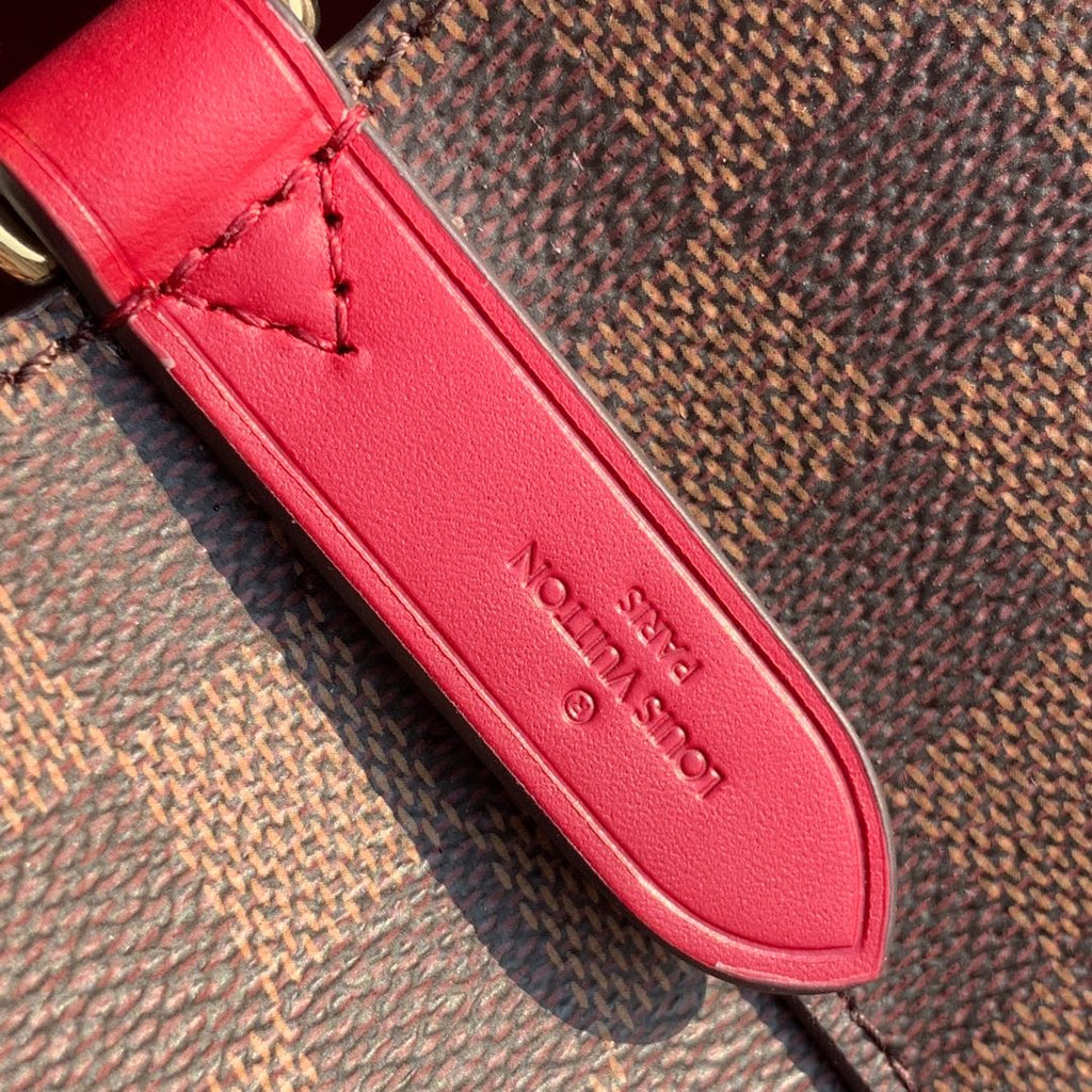 Louis Vuitton N40214 NéoNoé MM Bucket Bag Damier Ebène canvas - 26 x 26 x 17.5 cm / Damier Ebène canvas Red - View 6