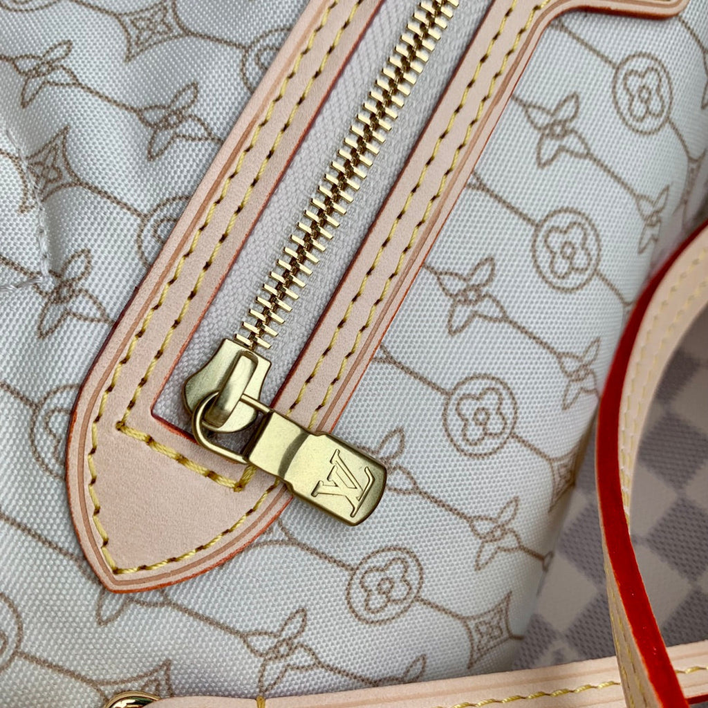 Louis Vuitton N40471 Neverfull MM Shoulder Bag Damier Azur