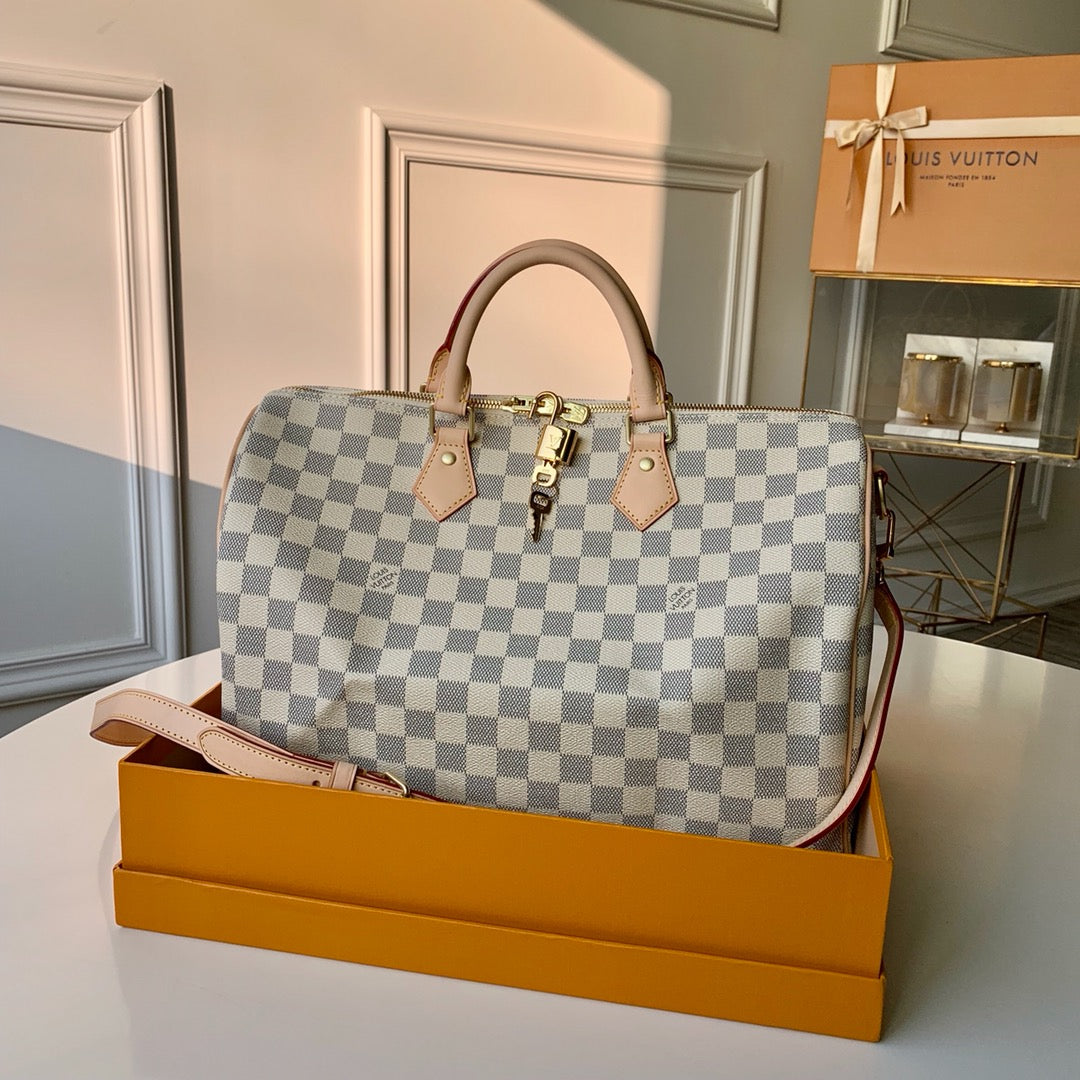 Louis Vuitton N41372 Speedy Bandoulière 35 Damier Azur canvas