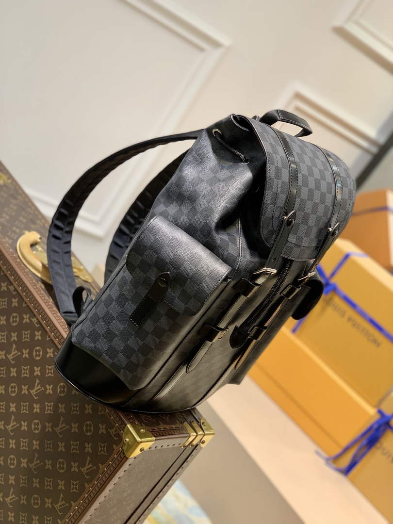 Louis Vuitton N41379 Christopher Backpack MM Damier Graphite canvas body