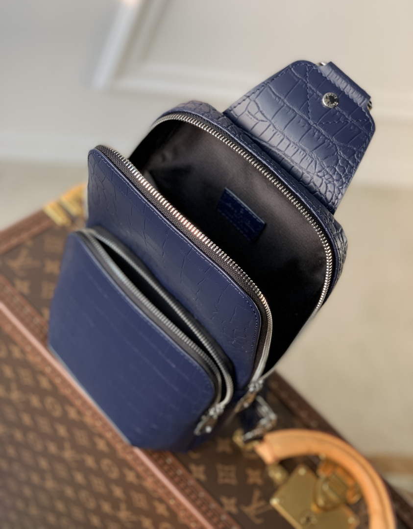 Louis Vuitton N41720 Avenue Sling Bag Damier Leather Blue