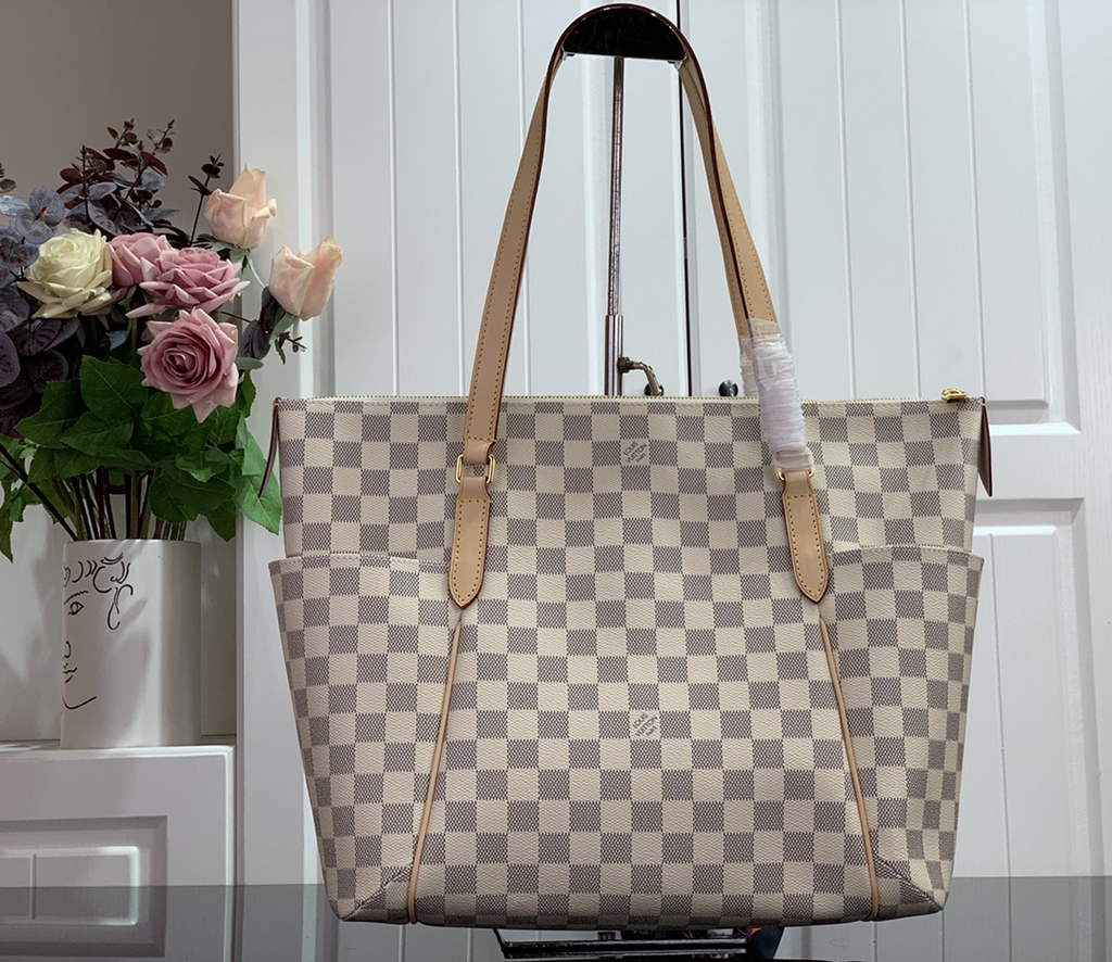 Louis Vuitton N51262 Totally MM Tote Bag Damier Azur - Default Title - View 1
