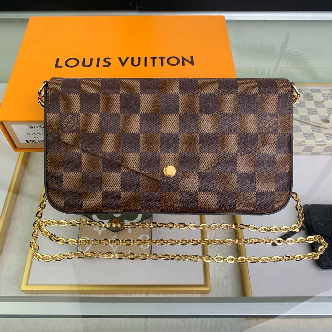Louis Vuitton N63032 Félicie Pochette Damier Ebene canvas