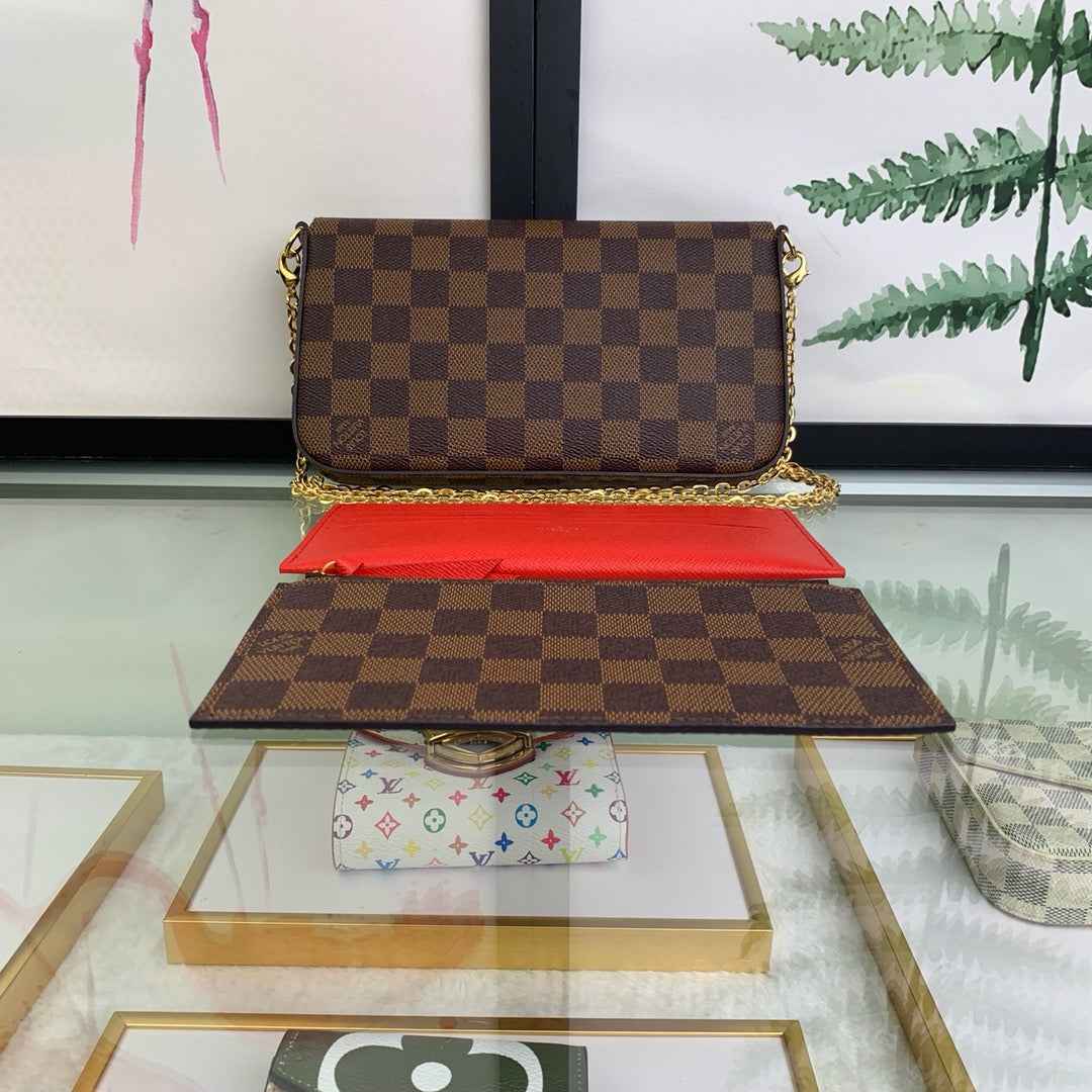 Louis Vuitton N63032 Félicie Pochette Damier Ebene canvas