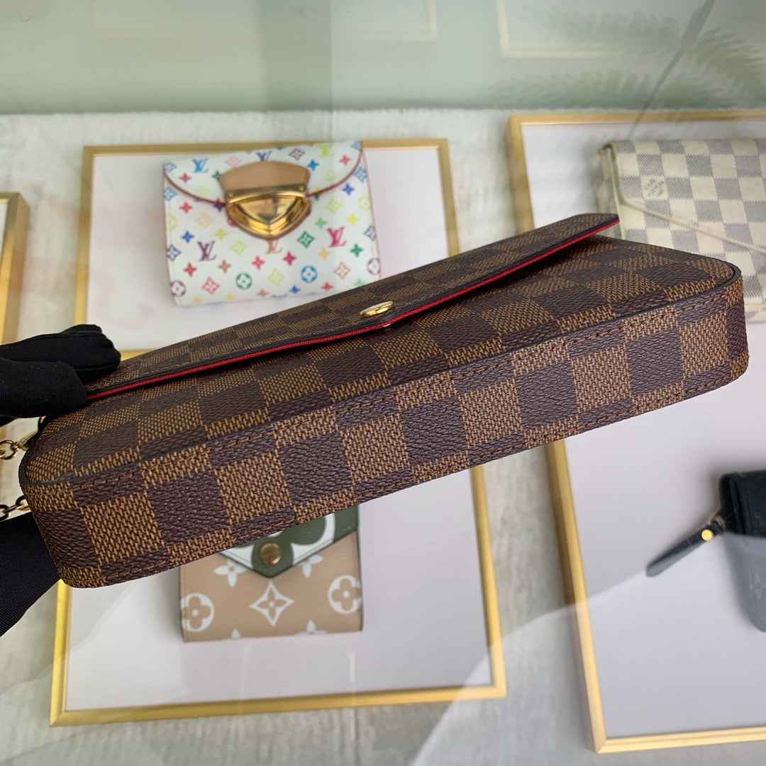 Louis Vuitton N63032 Félicie Pochette Damier Ebene canvas