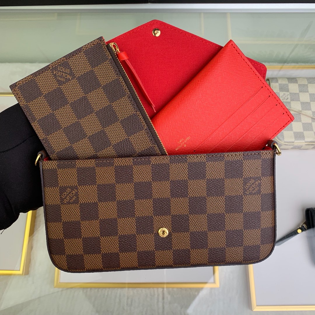 Louis Vuitton N63032 Félicie Pochette Damier Ebene canvas - 21 x 12 x 3 cm / Damier Ebene canvas - View 7