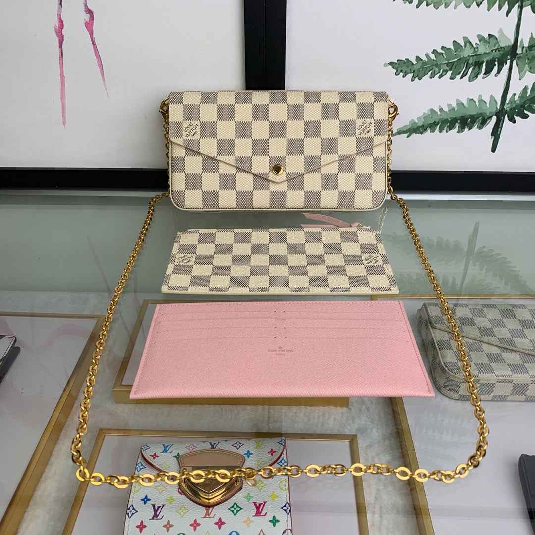 Louis Vuitton N63106 Félicie Pochette Damier Azur canvas