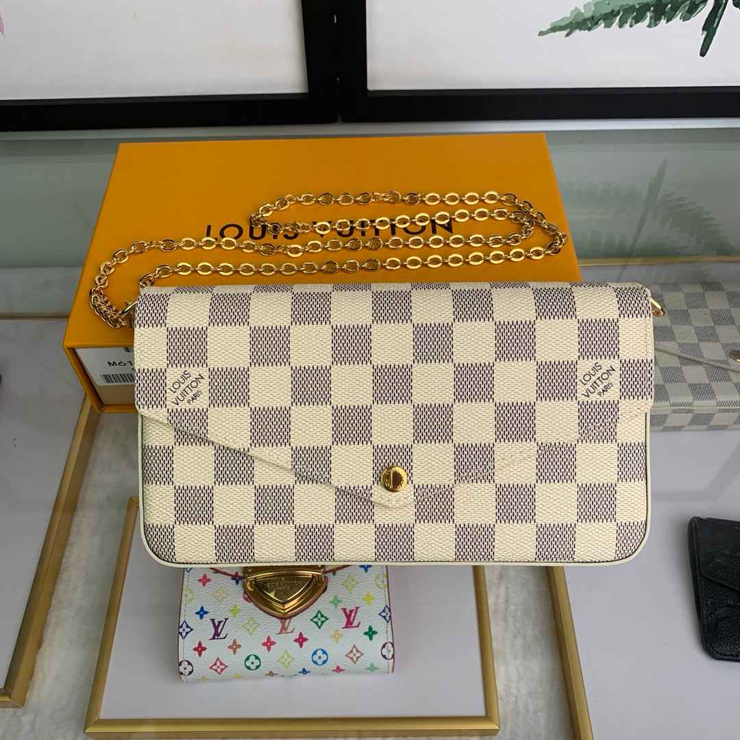 Louis Vuitton N63106 Félicie Pochette Damier Azur canvas