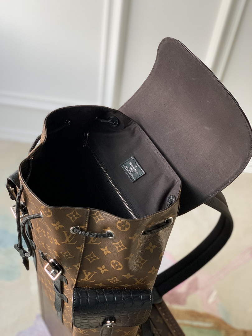 Louis Vuitton N93489 Christopher Backpack PM Monogram canvas body