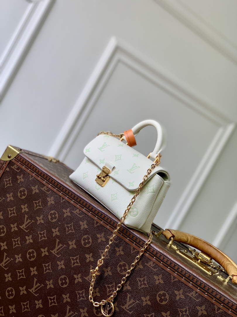 Louis Vuitton Nano Madeleine Bag, M27698 Milky White Green Leather - Default Title - View 2