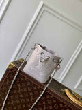Louis Vuitton Nano Noé Bag M14224 Gray White Leather
